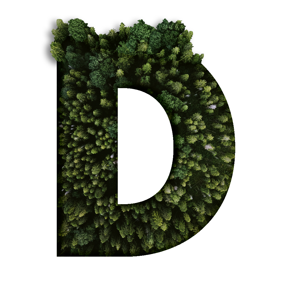 Der Buchstabe D mit Blättern