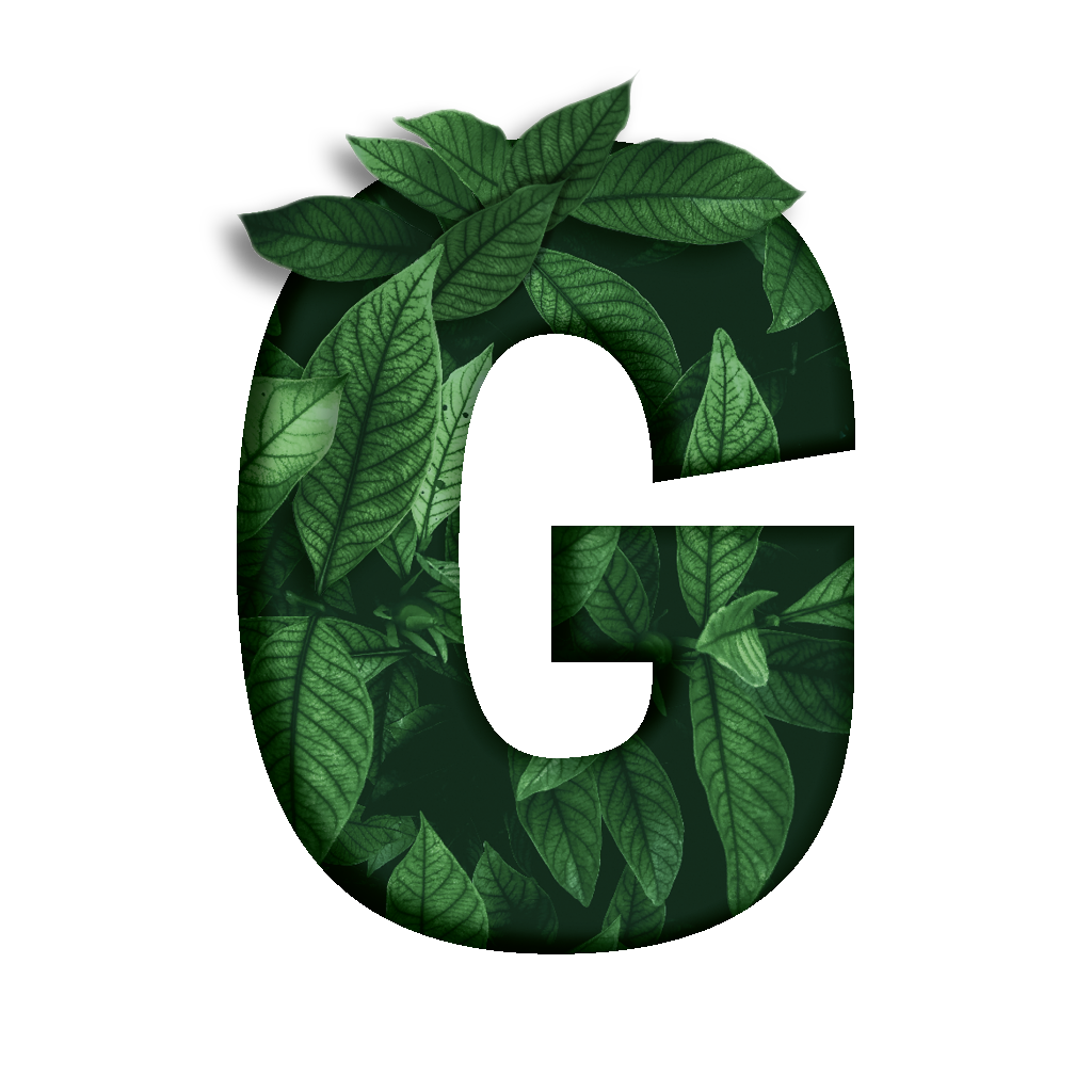 Der Buchstabe G mit Blättern