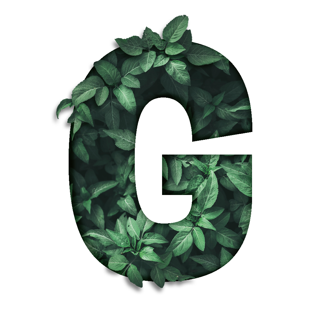 Der Buchstabe G mit Blättern